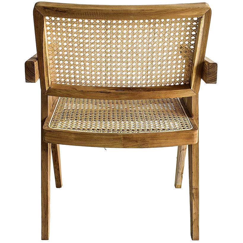 DINING CHAIR VIENNA STRAW RATTAN & WOOD 56x50x80cm - Chora Mykonos