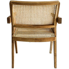 DINING CHAIR VIENNA STRAW RATTAN & WOOD 56x50x80cm - Chora Mykonos