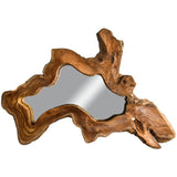 TEAK WOOD MIRROR NATURAL 70x80cm - Chora Mykonos