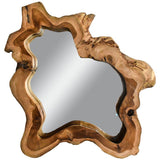 NATURAL TEAK WOOD MIRROR - Chora Mykonos