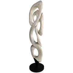 SCULPTURED WOOD BLEACHED DECO 64x40x175cm - Chora Mykonos