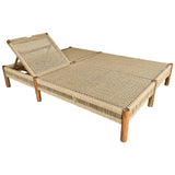 SYNTHETIC RATTAN & TEAK WOOD DOUBLE SUNBED - Chora Mykonos